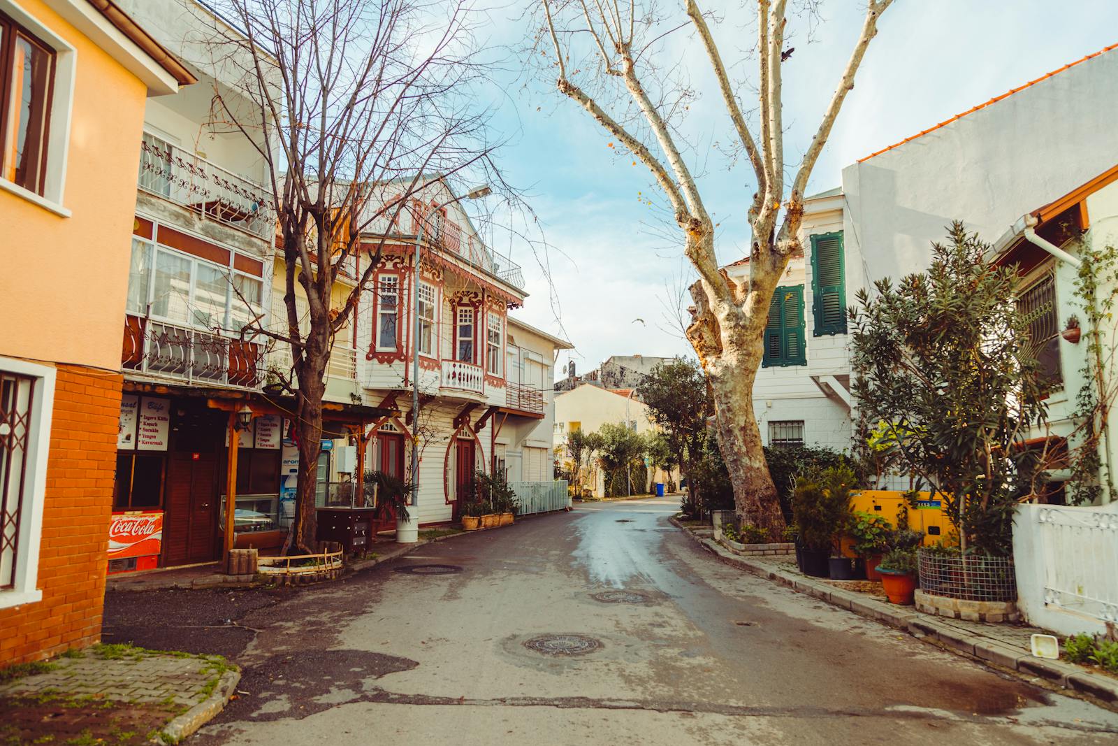 Quite Town Street in Morning Light